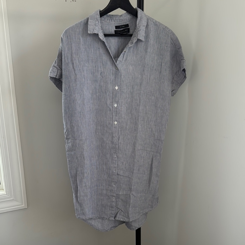 Tahari 100% Linen Shirt Dress